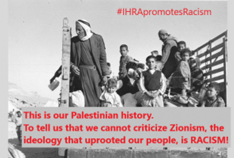 IHRA Promotes Racism