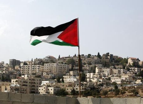 Palestinian Flag on rooftop of home in Silwan