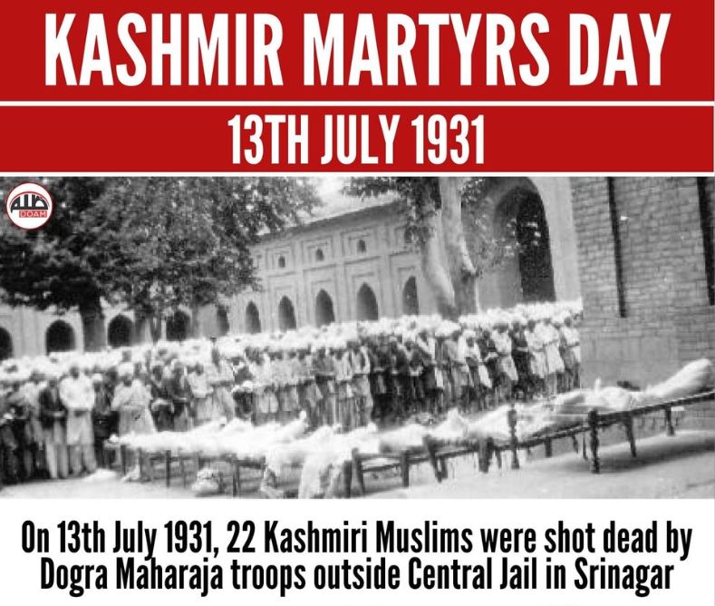 Kashmir Martyrs' Day, 89 years, and we remember July 13, 1931, - Just