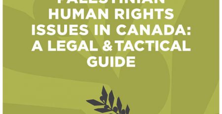PALESTINIAN HUMAN RIGHTS ISSUES IN CANADA: A LEGAL & TACTICAL GUIDE