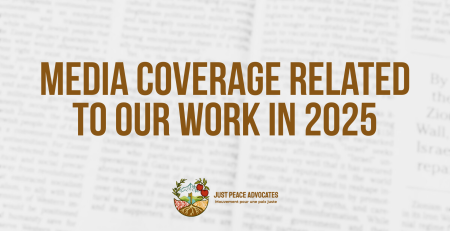 Background of a newspaper page that is blurred. Text reads: Media coverage related to our work in 2025