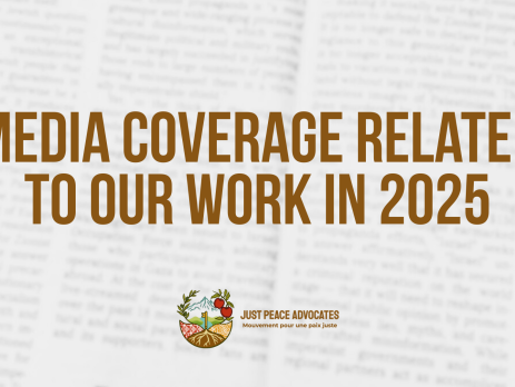 Background of a newspaper page that is blurred. Text reads: Media coverage related to our work in 2025